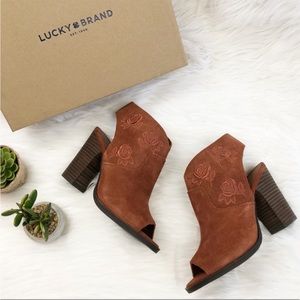 Lucky Brand peep toe wedge heels